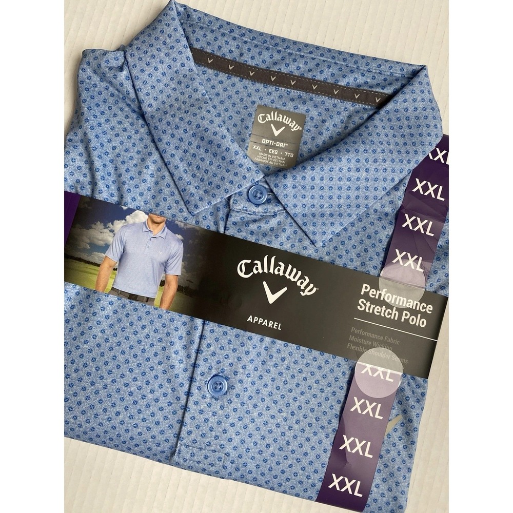 Callaway Men's Moisture OPTI DRI Wicking Performance Golf Polo XXL Regatta New